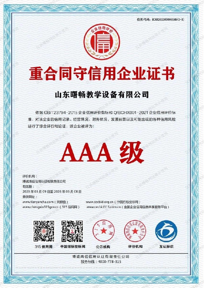 重合同守信用證書